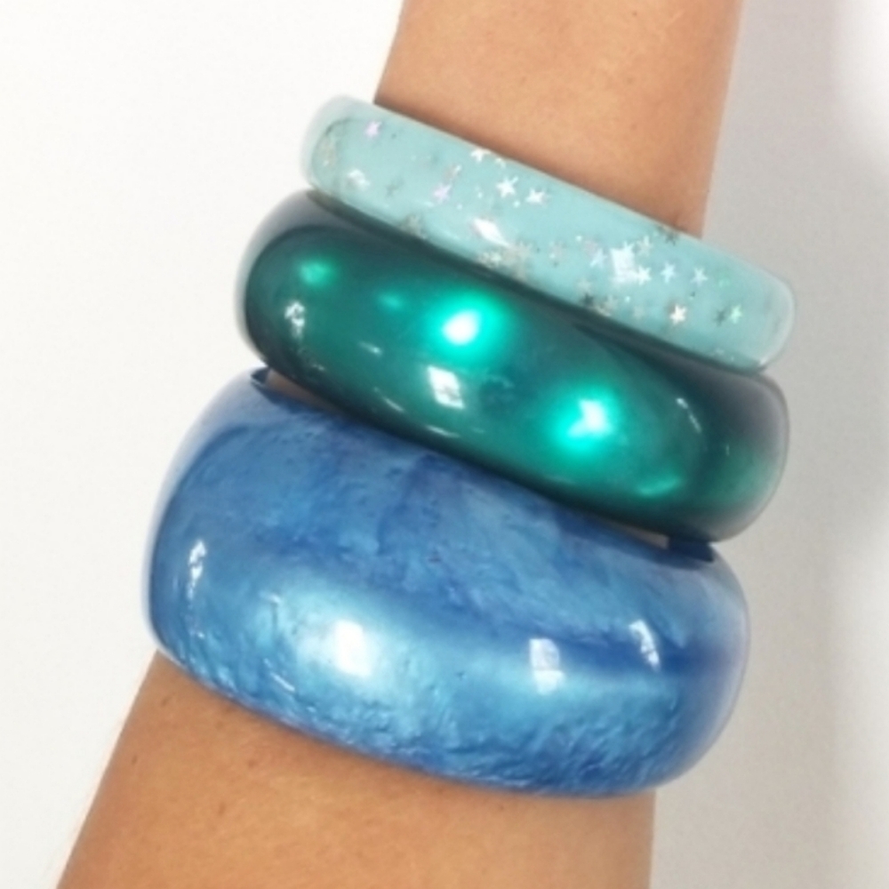 Vintage Stack of Lucite Bangles